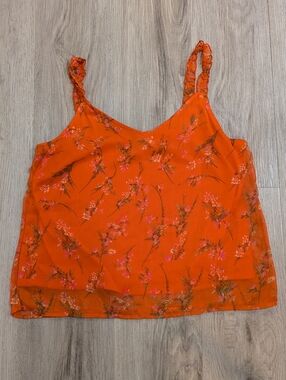 Vero Moda Orange Floral Summer Top - Size L